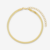 Flad Slange Ankelkæde 18K Guldbelagt 4mm Camilla Kroeyer Jewellery