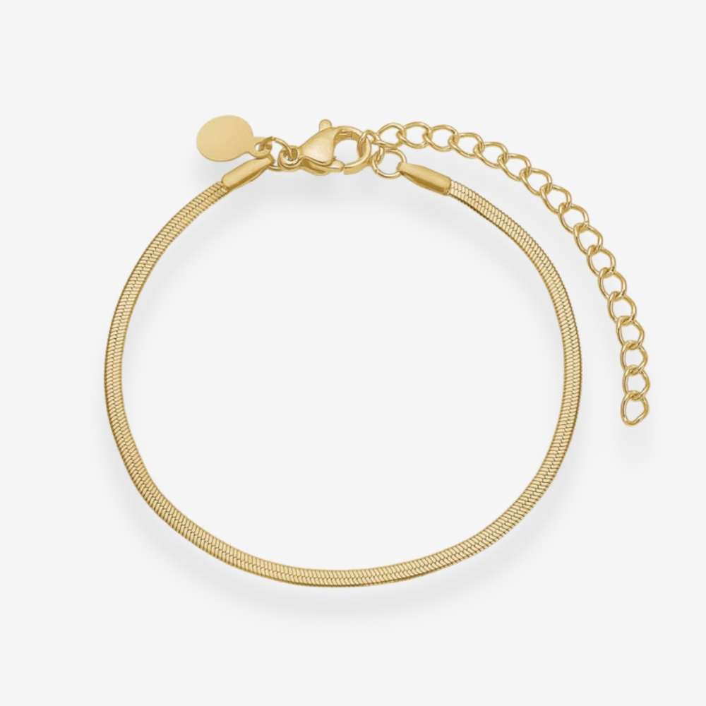 Flad Slange Armbånd 18K Guldbelagt 2mm Camilla Krøyer Jewellery 
