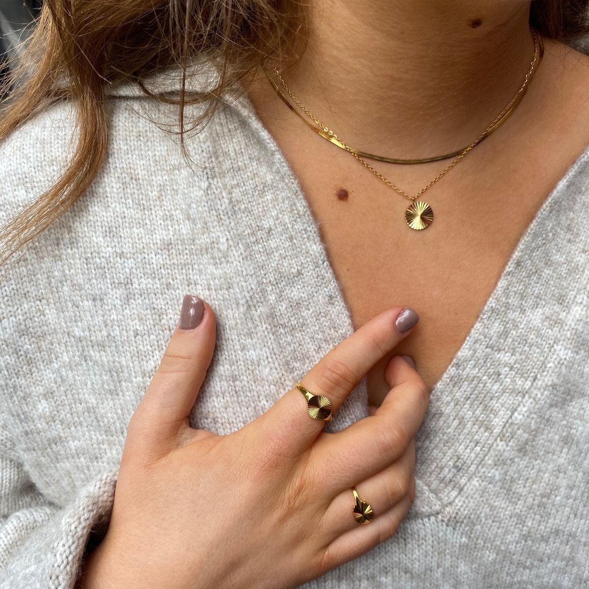 Sun Kiss Halskæde 18K Guldbelagt Rund Camilla Krøyer Jewellery