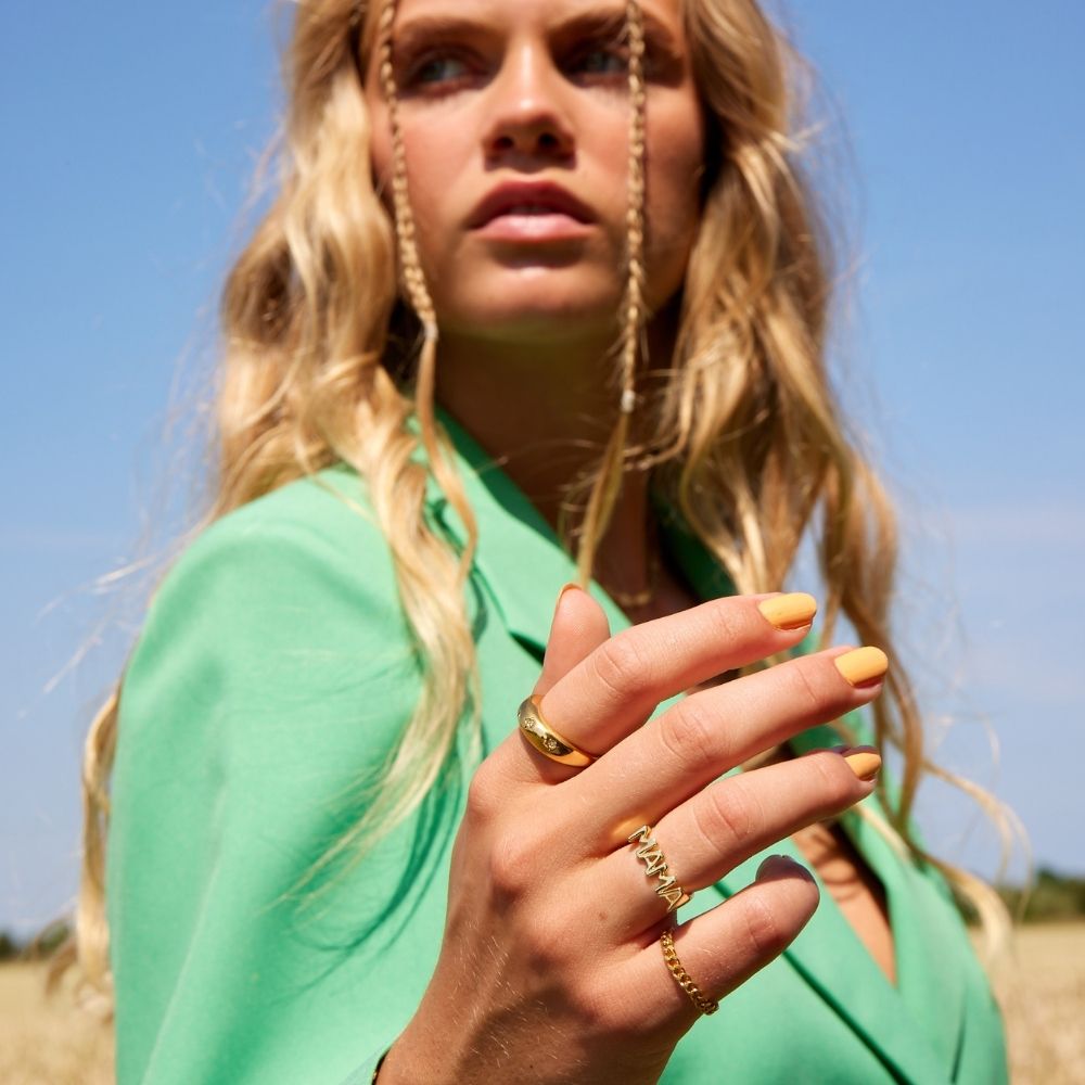 Camilla Krøyer Jewellery Star Classic Dome Ring 18K Guldbelagt